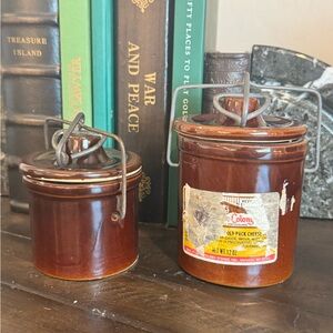 Brown Ceramic Food Storage Jars